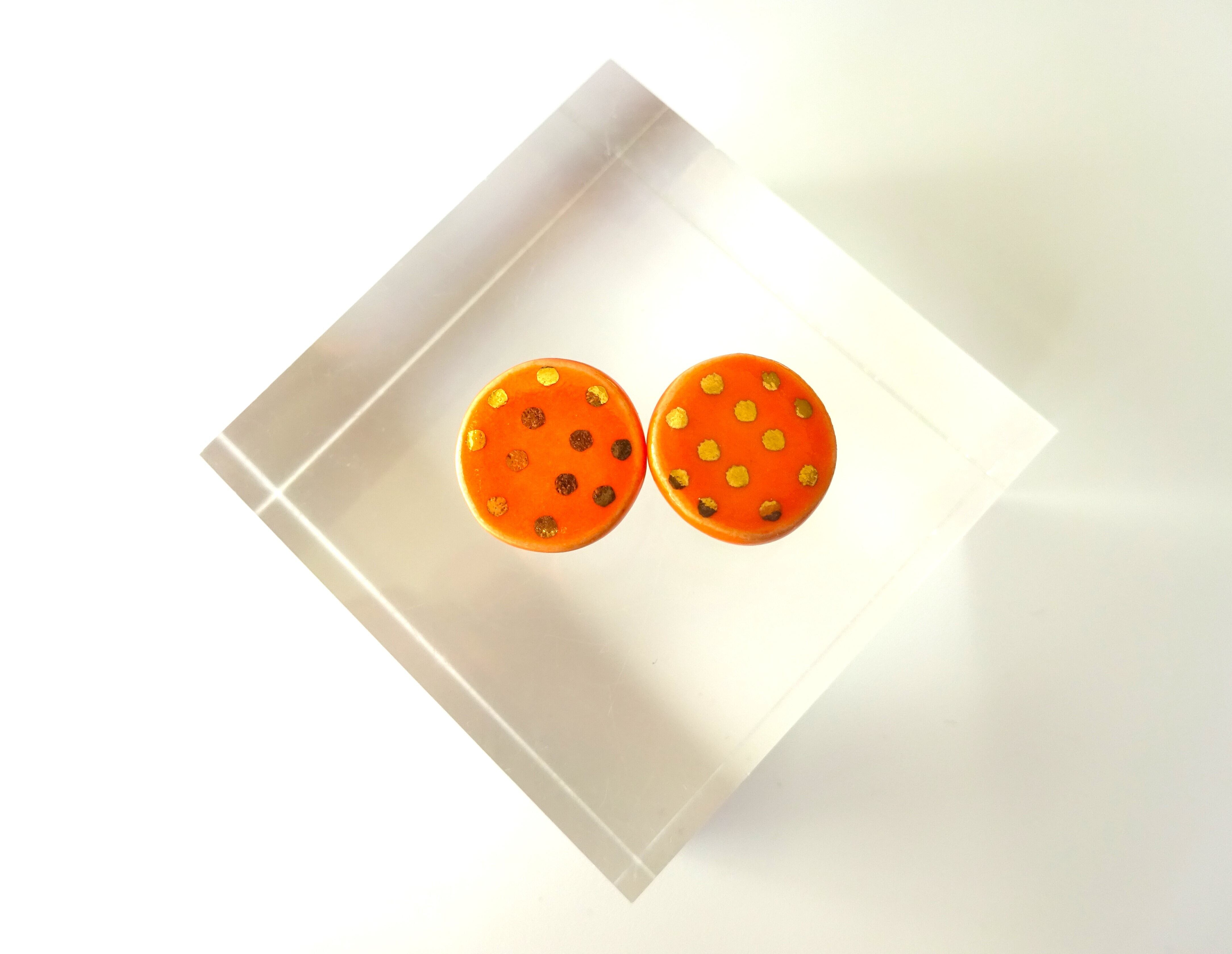 金彩dot round pierce／earring（オレンジ）