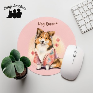 【 晴れ着姿の シェルティー 】  パステルカラー マウスパッド　犬　ペット　うちの子　プレゼント　ギフト