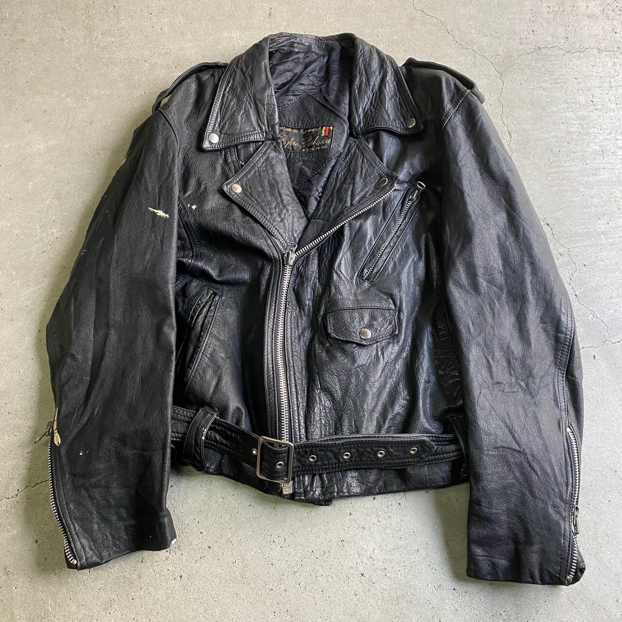 ユーロ ビンテージ ダブルライダースジャケット レザージャケット 
