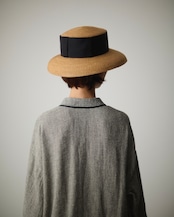 【suie】Linen silk lightweight gown/リネンシルクガウン(千鳥ブラック)