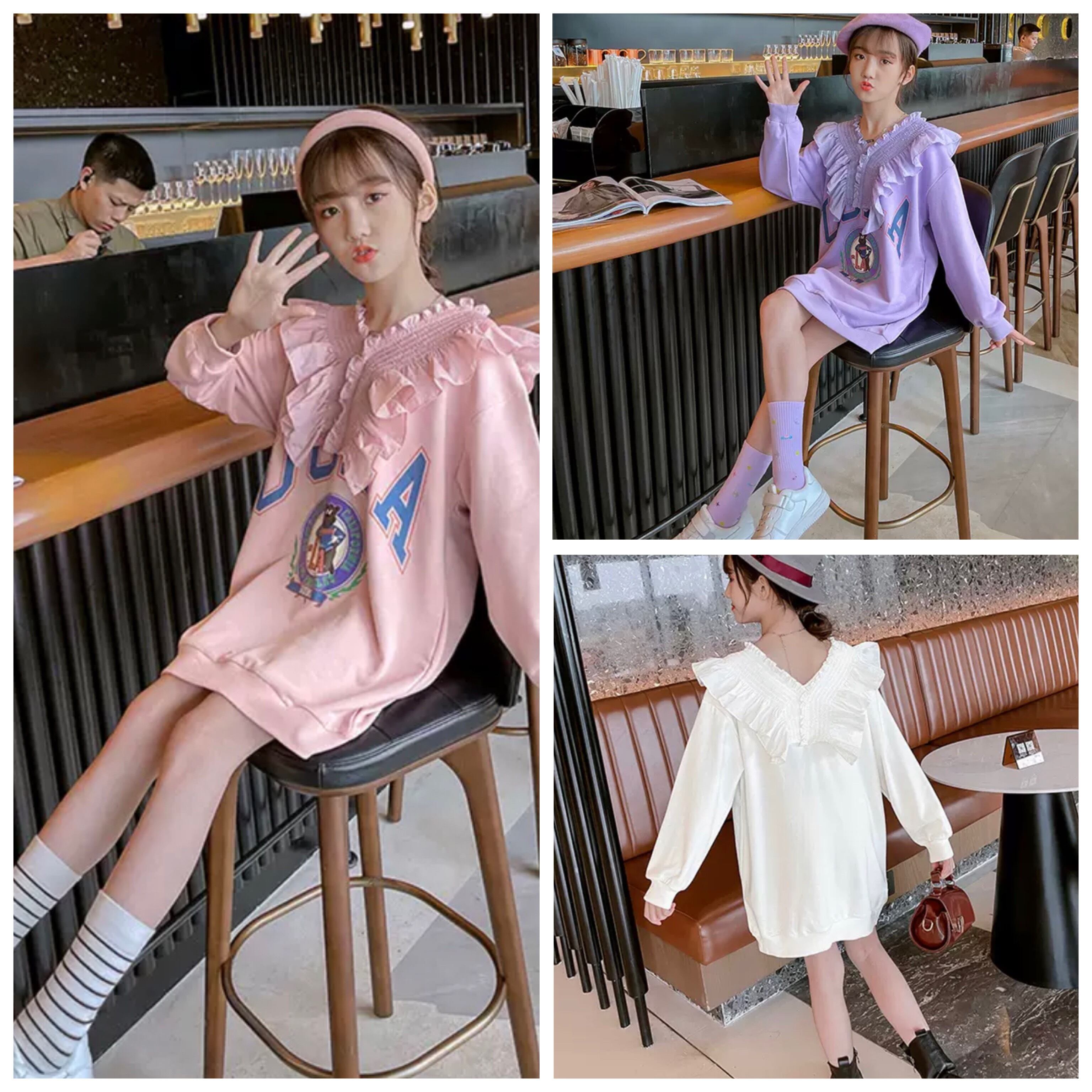 1 170 3カラー ワンピース ガーリー フリル パステルカラー 長袖 A Dear Child 1 170 3カラー ワンピース ガーリー フリル パステルカラー 長袖 A Dear Child