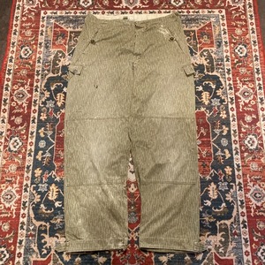 70s 東 ドイツ軍 レインドロップカモ カーゴパンツ 迷彩 ユーロ ヴィンテージ ミリタリー カーキ 実物 g48 W92cm 80s