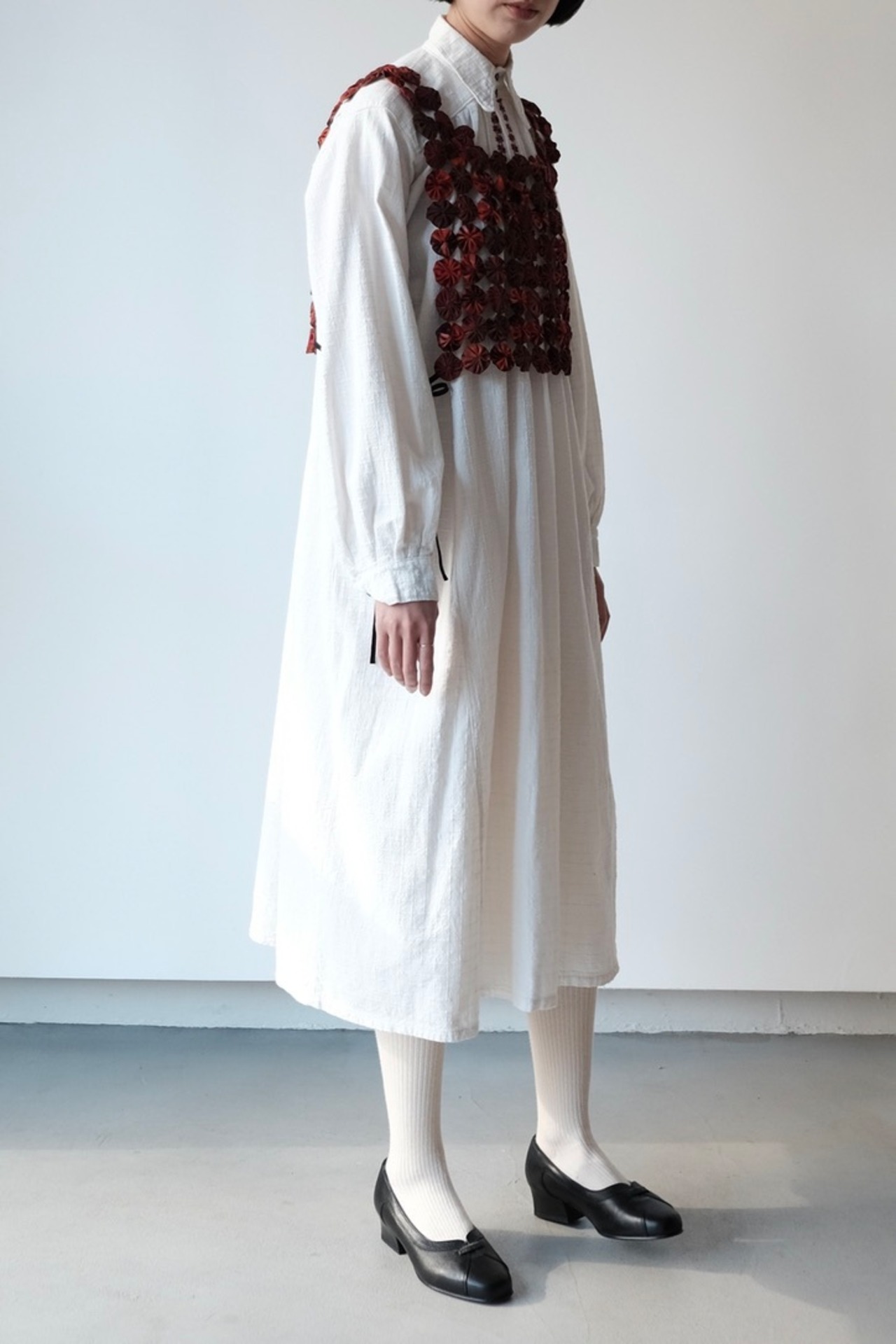 【marmelo】Yo-yo ribbon vest / side ribbon