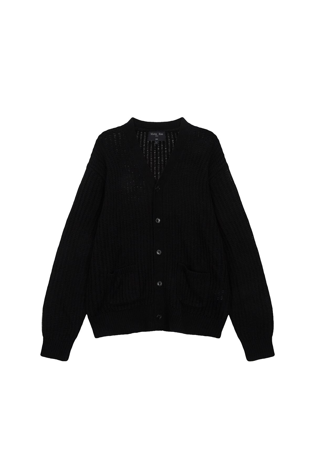 Matin Kim] HAIRY CROCHET CARDIGAN FOR MEN IN BLACK 正規品 韓国