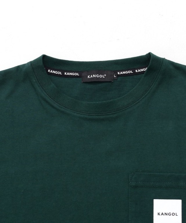 【KANGOL/カンゴール】Tシャツ ワンポイント ロゴ 刺繍 ポケット付き レイヤード ロンT kpmc-10219
