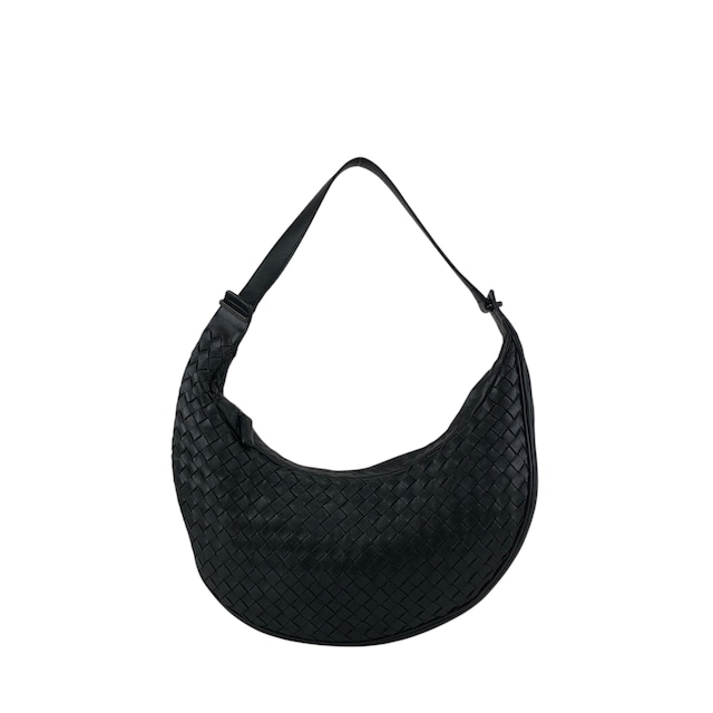 Bottega Veneta ボッテガ・ヴェネタ イントレチャート ハンドバッグ ブラック レザー ホーボーバッグ 10500 105264NE vintage ヴィンテージ オールド xsmh56