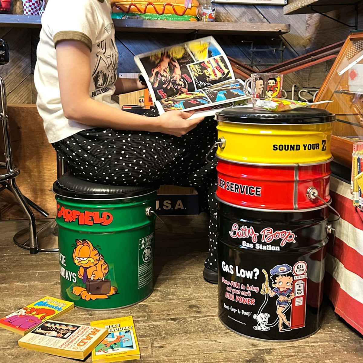 アメキャラ オイル缶スツール アメリカン雑貨 | アメリカン ザッカ