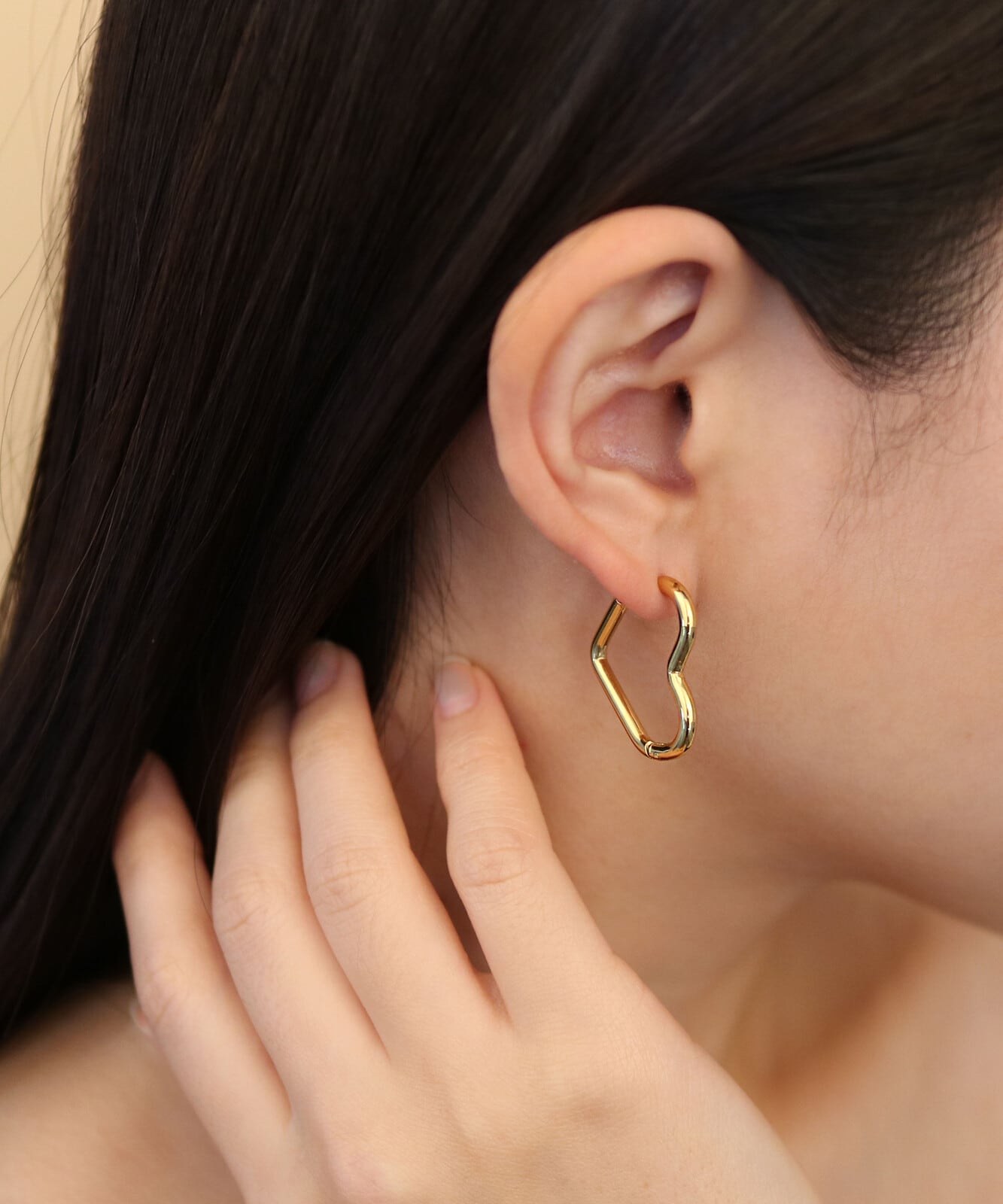 【SELECT】サージカルステンレス 316L ハート フープピアス / 金属アレルギー対応