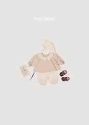 韓国子供服 / 26Autumn / 〖取寄〗valubebe / エンボスパンツ - フラワー / ベビー服 / キッズ服 *6M~S*