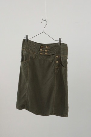 Max&Co khaki linen studs skirt