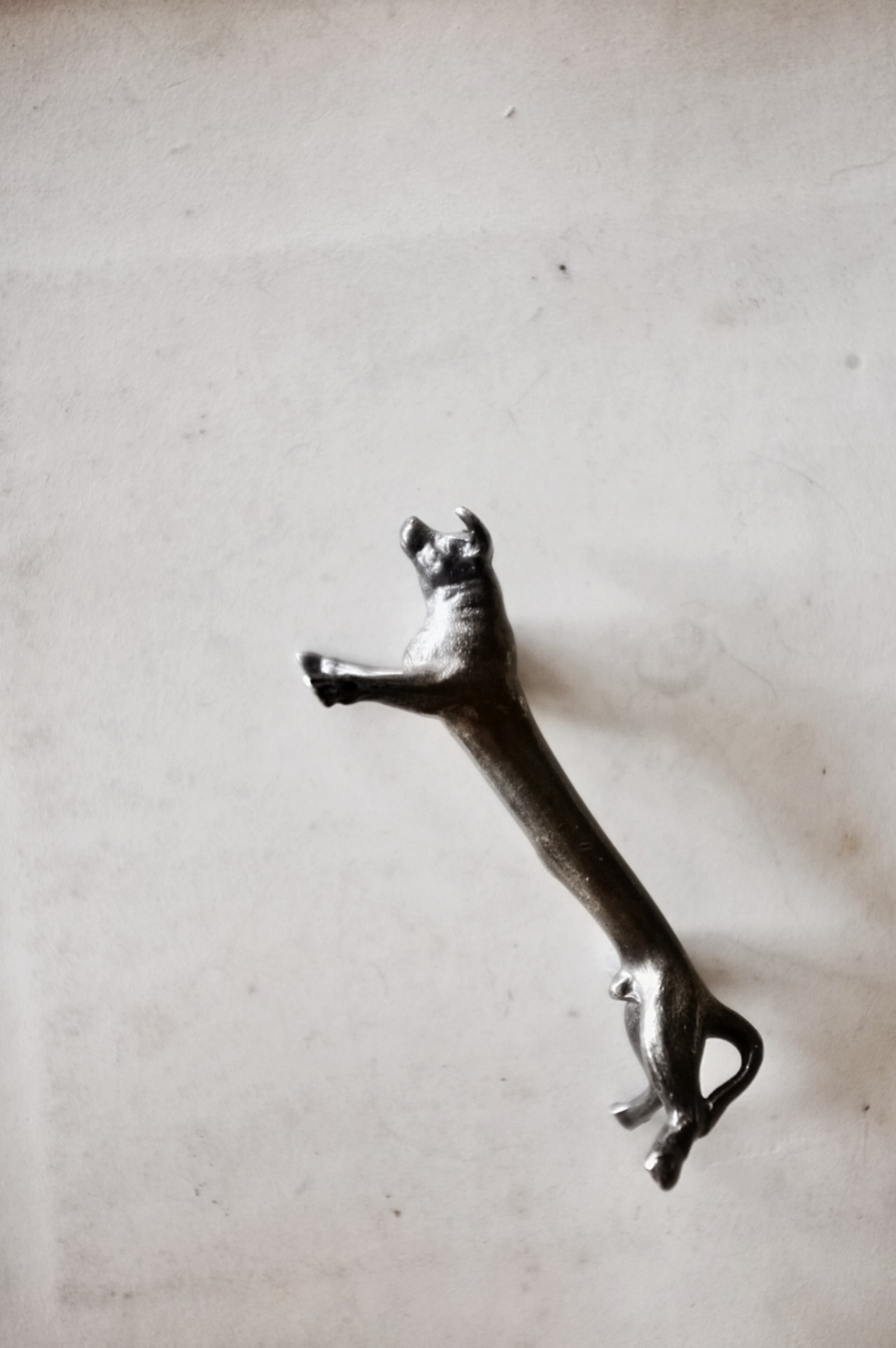 フランス 黙想する動物たちとカトラリーレスト 雄牛さん アンティーク