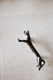 フランス 黙想する動物たちとカトラリーレスト 雄牛さん アンティーク