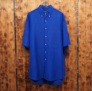 90s ralphlauren blake ポニー無し シルクリネン ヘリンボーン シャツ L/ラルフローレン