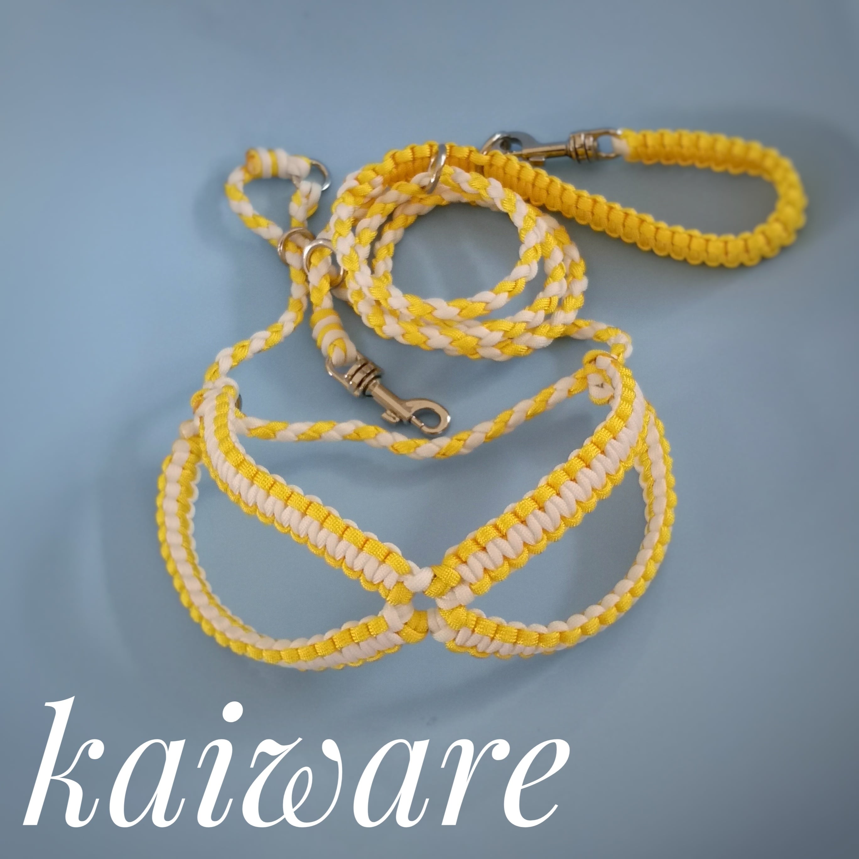 犬のハーネス＆リードセットMサイズ 軽くてかわいいパラコード