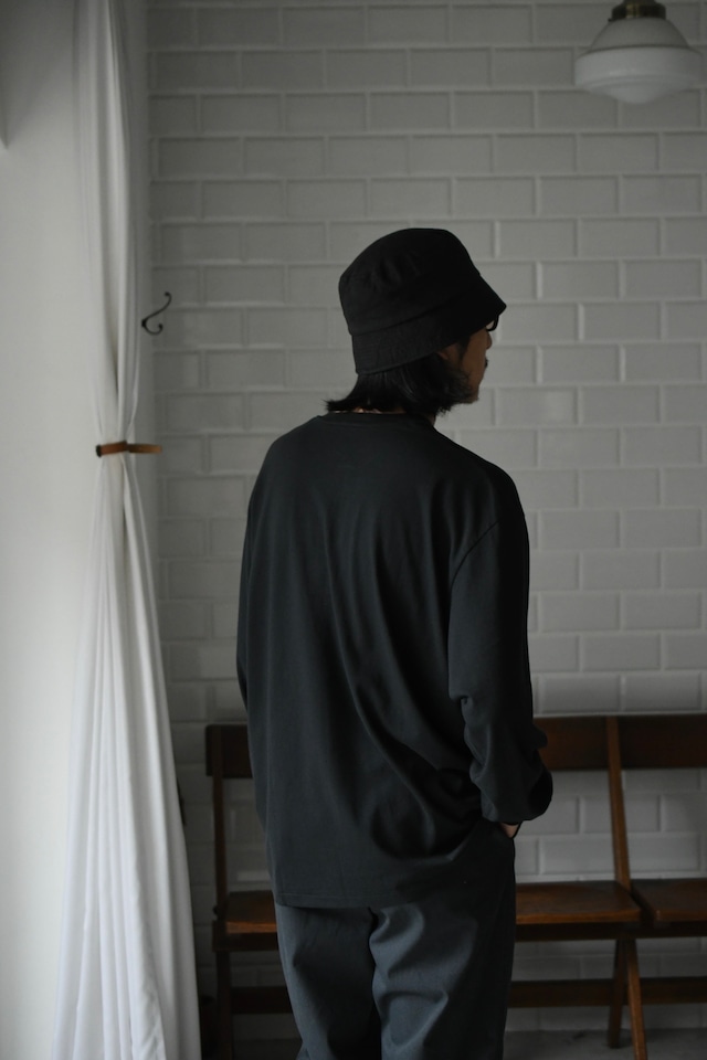 A.PRESSE / Cashmere Blend L/S Henley Neck Shirt (Black)