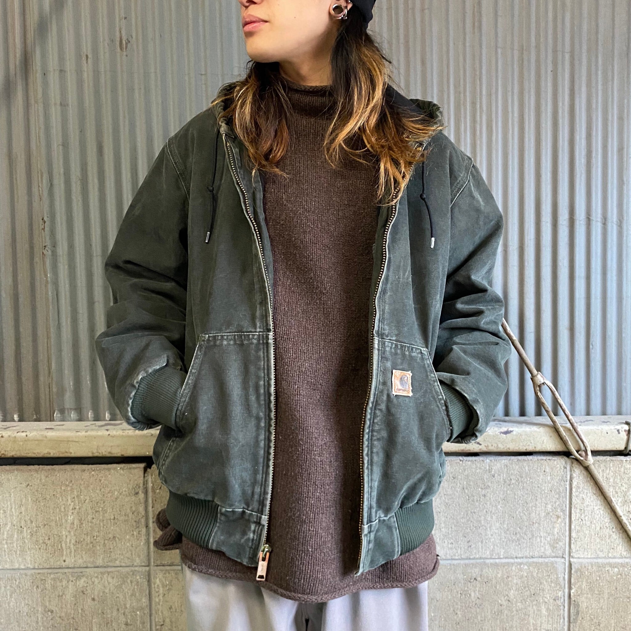 Carhartt カーハート ダックジャケット ロゴ カーキ