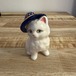 帽子をかぶった白ねこちゃん