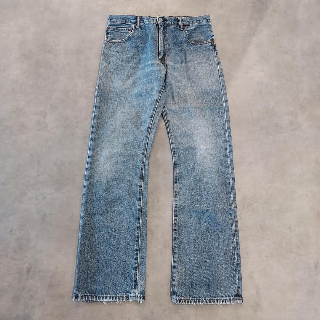 リーバイス517 Levis W32 フレア ブーツ 青 古着 ヒゲ 22177