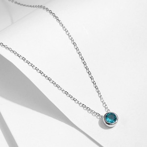 ペンダント おしゃれ 1粒 キラキラ ダイヤモンド ブルー ネックレス