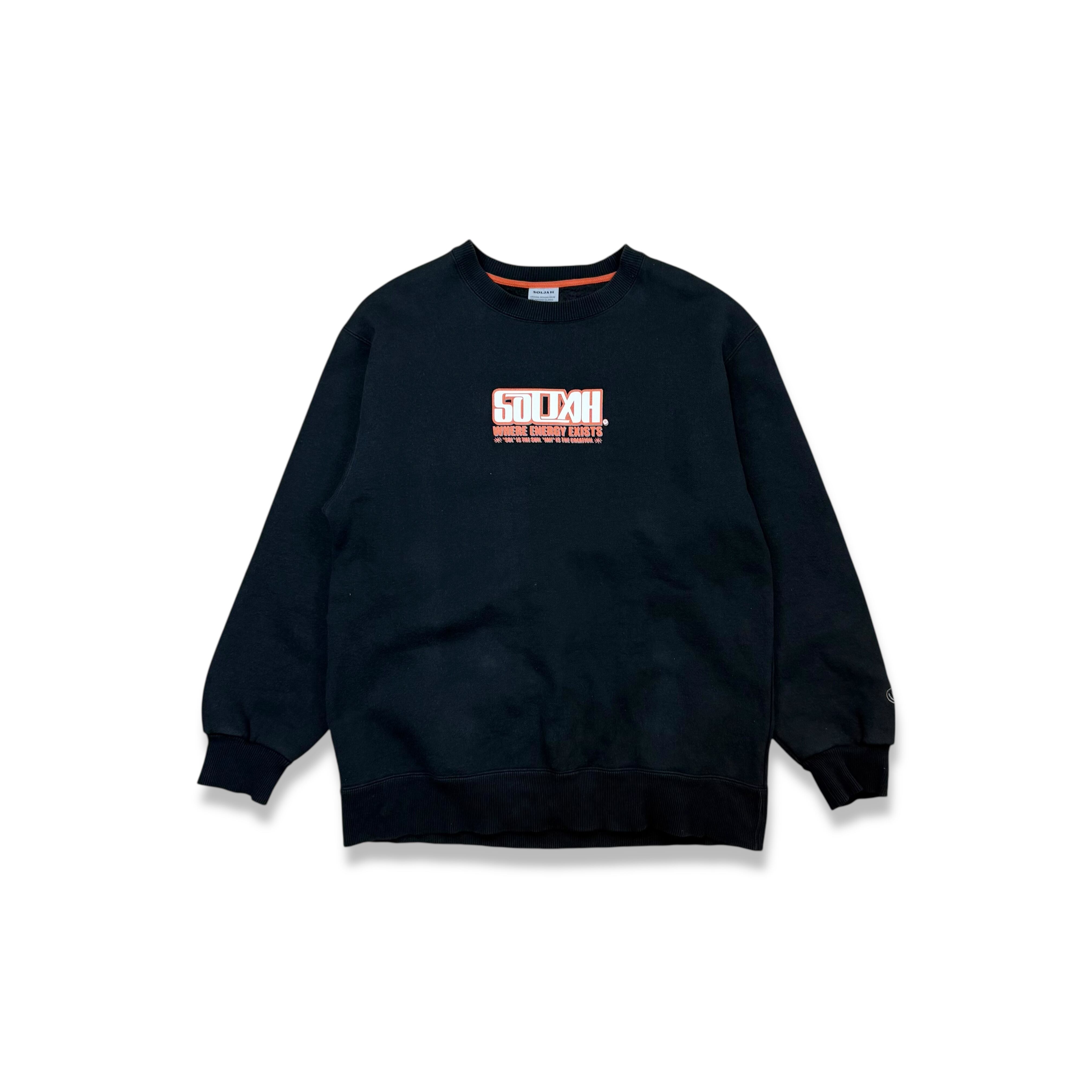 00s Y2K SOLJAH ヘビーオンス ロゴ スウェットシャツ ブラック 黒 00s SOLJAH Logo Crewneck Sweatshirt | MARKET
