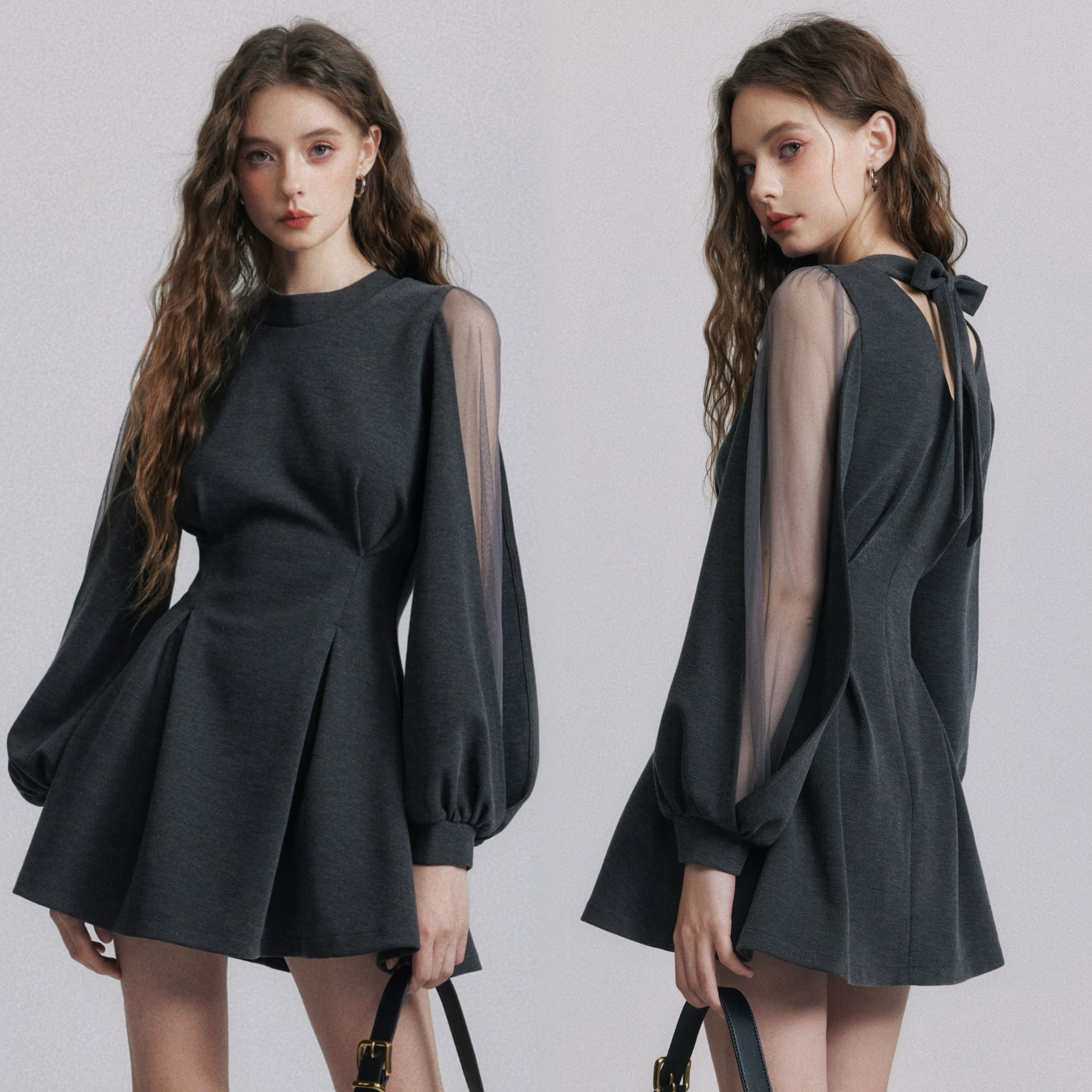 チュールドッキングノースリーブワンピース nanastyle チュールドッキングノースリーブワンピース nanastyle dress】チュール