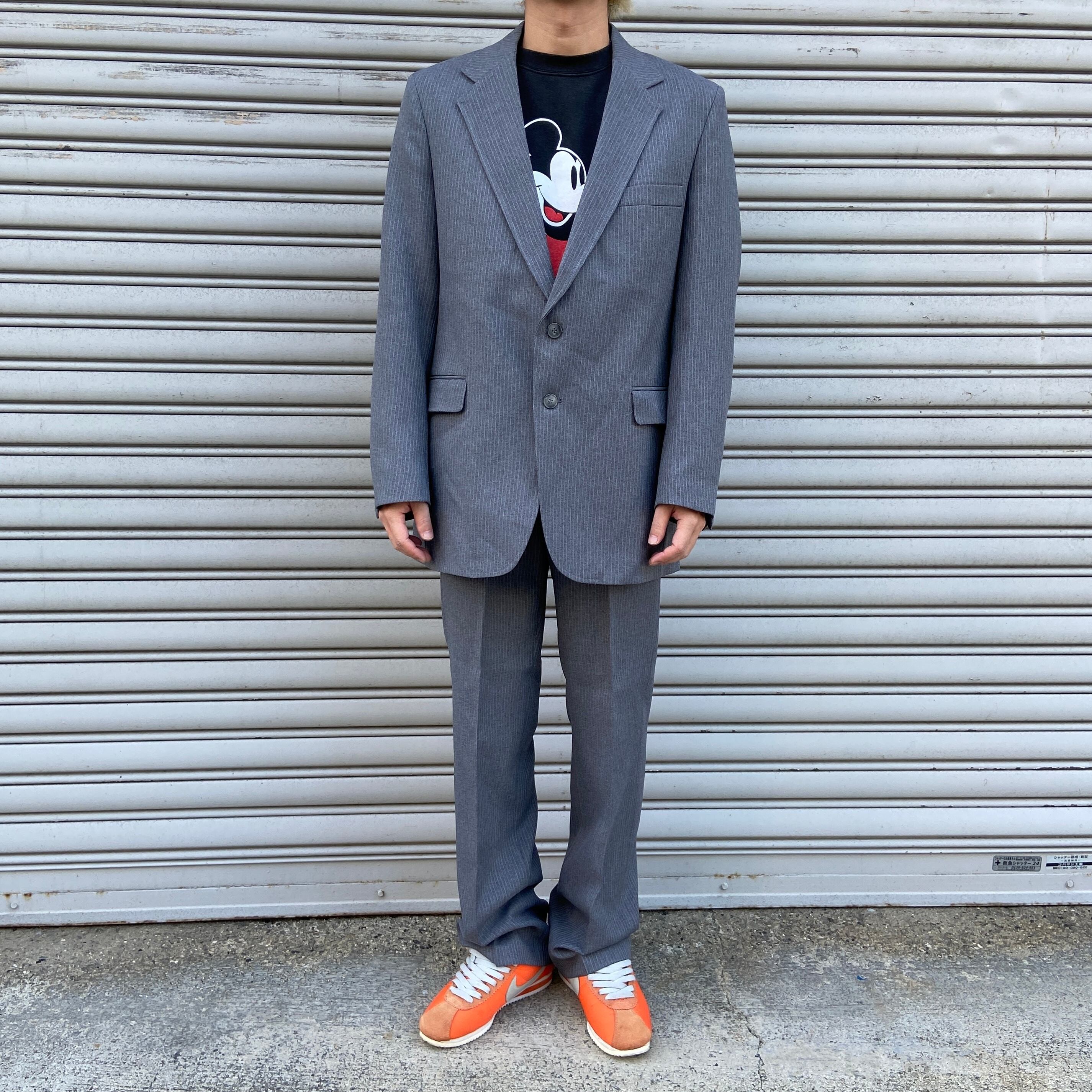 70s〜 vintage USA MADE スーツ セットアップ ストライプ 70s USA製 リーバイス アクションスーツセットアップ ストライプ柄