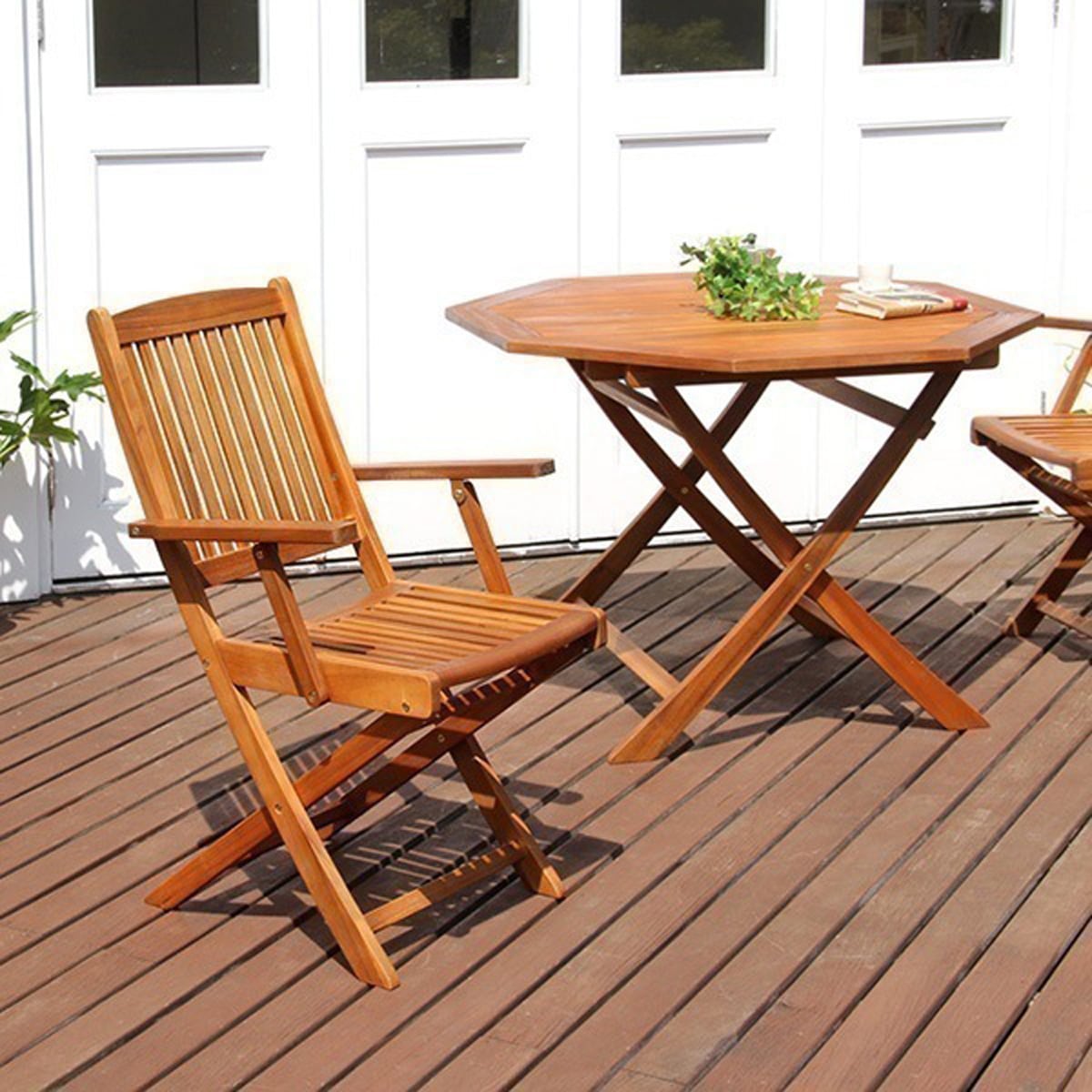 アジアン カフェ風 テラス FLEURシリーズ肘付きチェア 2脚セットアジアン カフェ風 木製