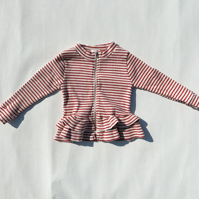 （即納/120）（KIDS）Stripe Rib Jumper