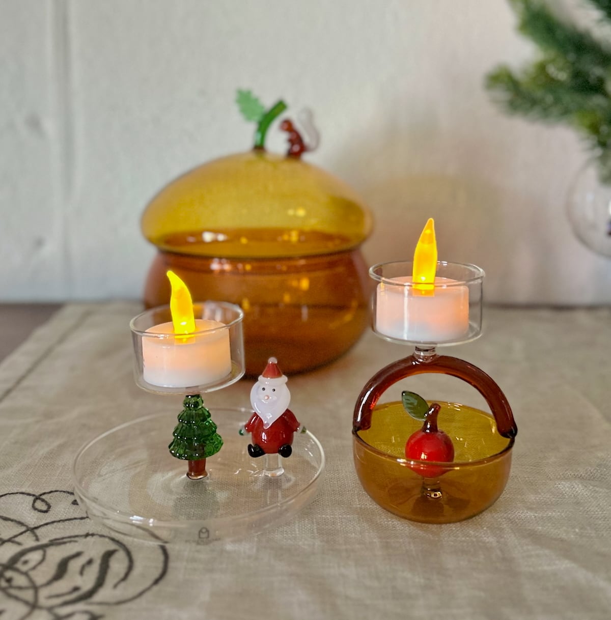 ICHENDORF (イッケンドルフ) tealight basket w/apple 赤いリンゴ