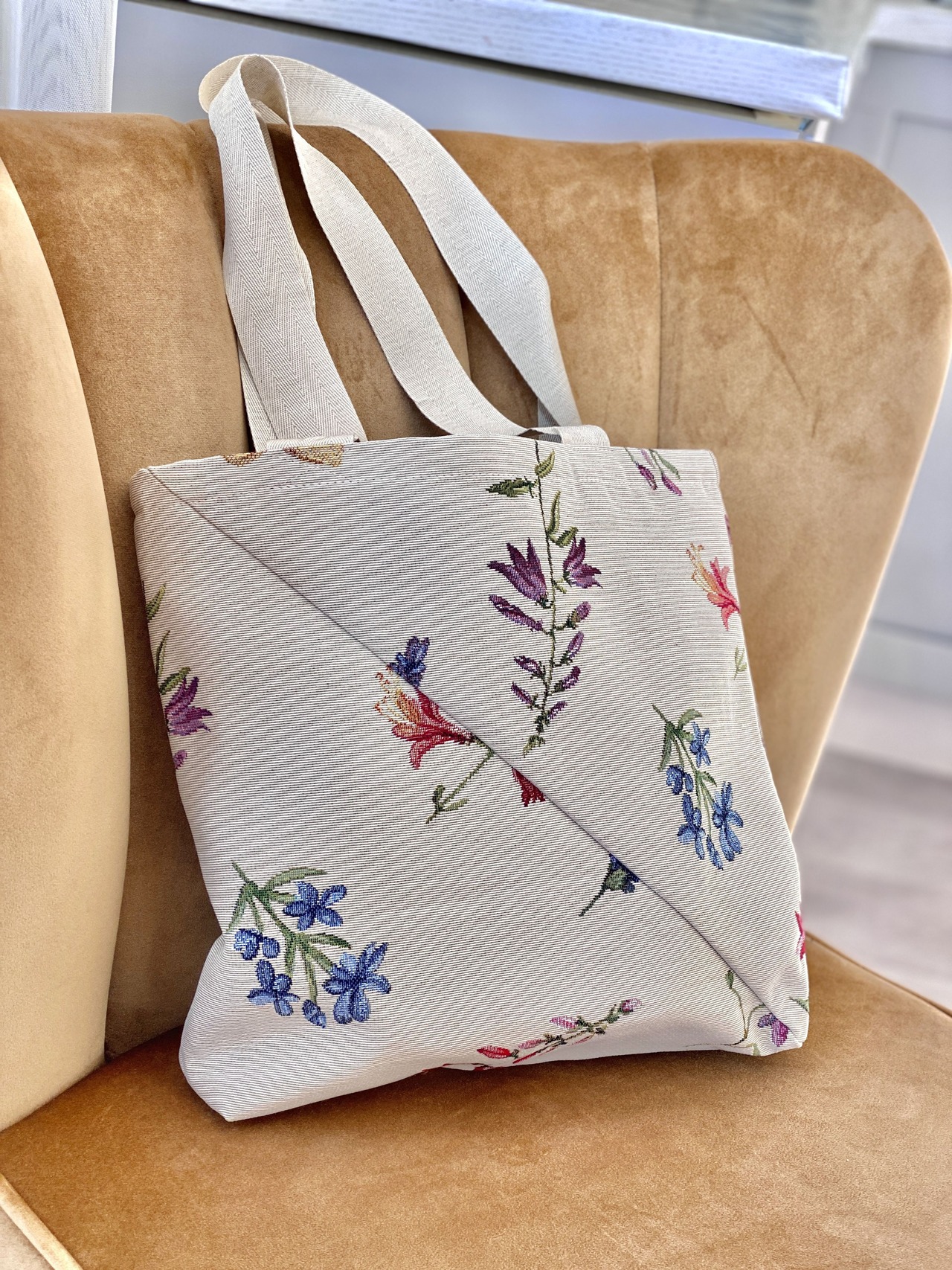 タペストリーショッピングバッグ 　ウクライナ製　フラワー　花 - 2