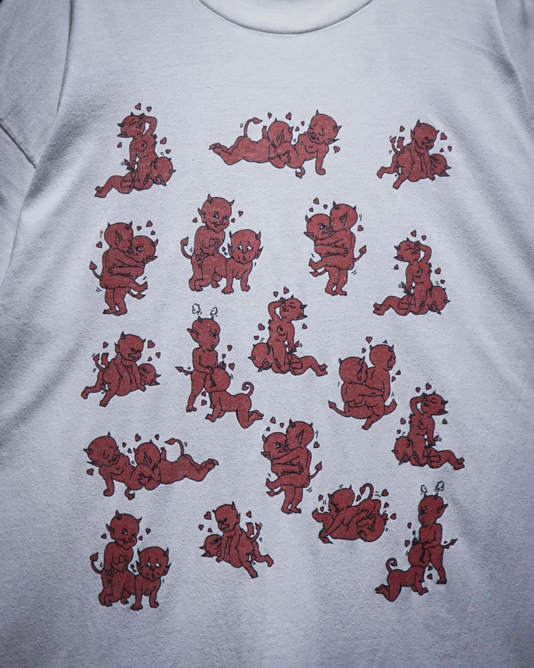 add (C) vintage】90's “四十八手” Devil Design Vintage T-Shirt