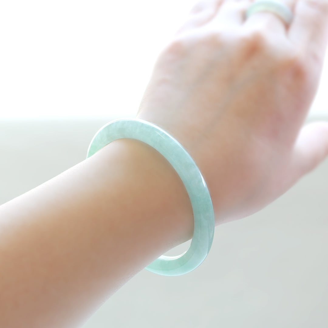 ⭐︎【天然】アクアマリン バングル 黄色かっ 56mm