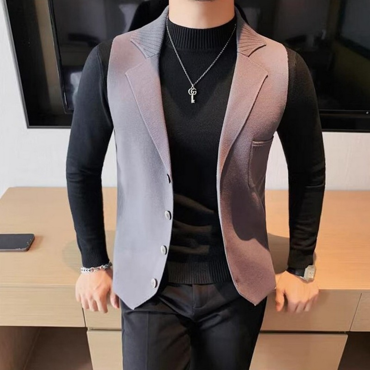 business casual vest tops 00241