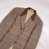 Paul Stuart ポールスチュアート バスケットボタン ツイード チェック ウール テーラード ジャケット 9AR /ブラウン系 レディース 三陽商会