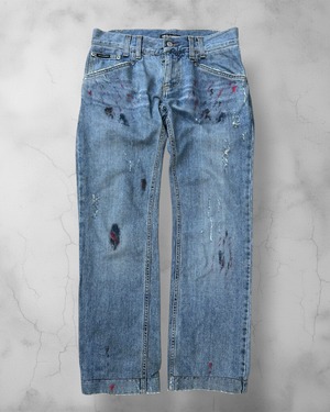 DOLCE&GABBANA 00s Paint Crush Denim Pants Size:44