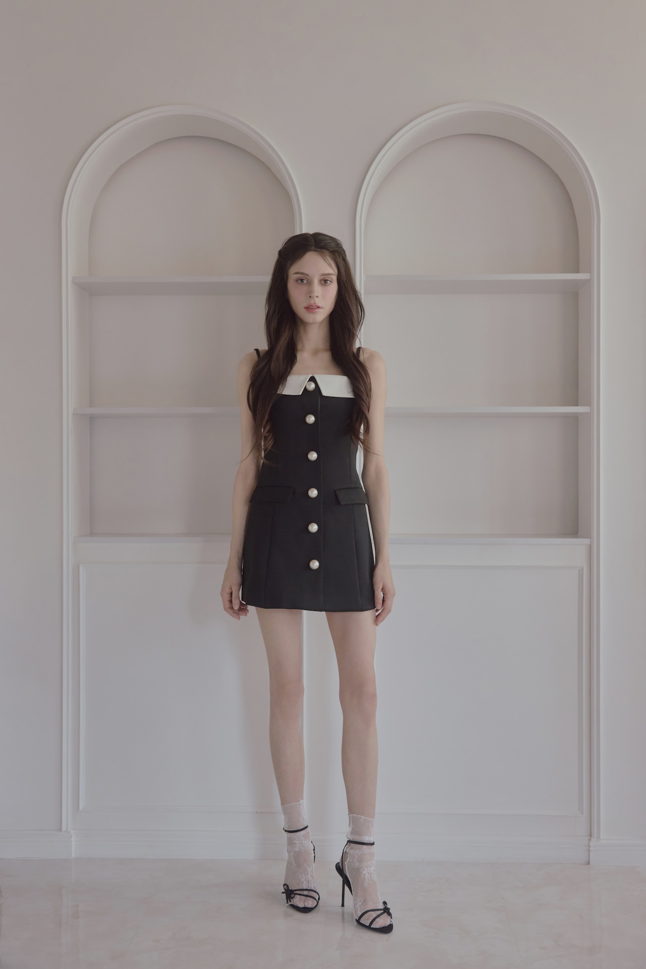 Pearl collar dress