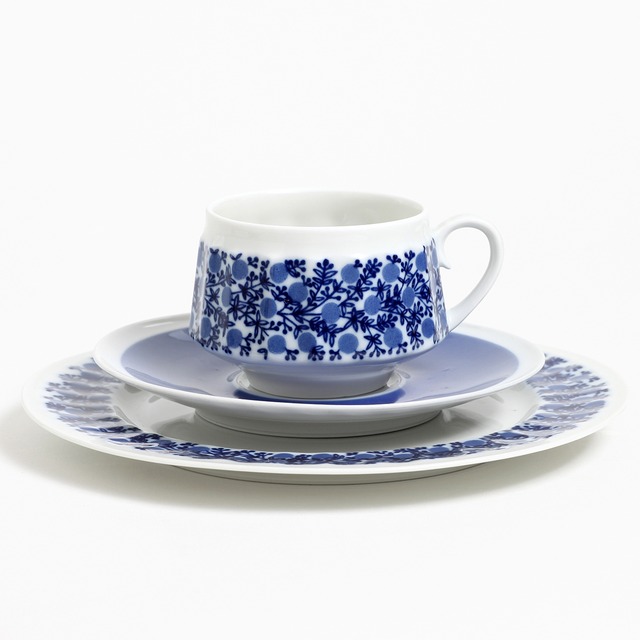 ARABIA アラビア Doria ドリア カップ＆ソーサー、プレート 3点セット - 1 北欧ヴィンテージ