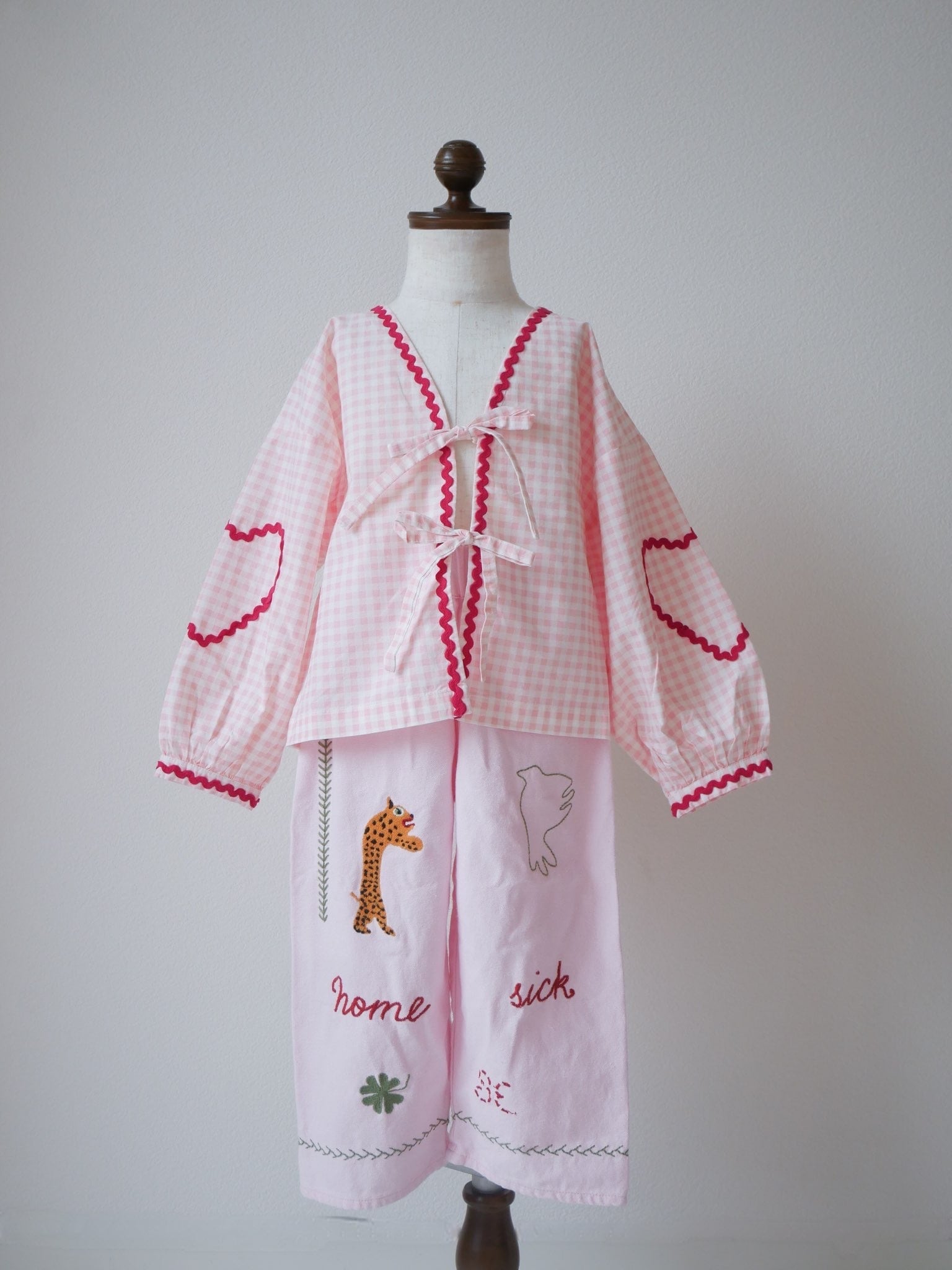 SISSEL MINI / Astrid MINI Top / Pink Checks【3-4y only】 | monamo