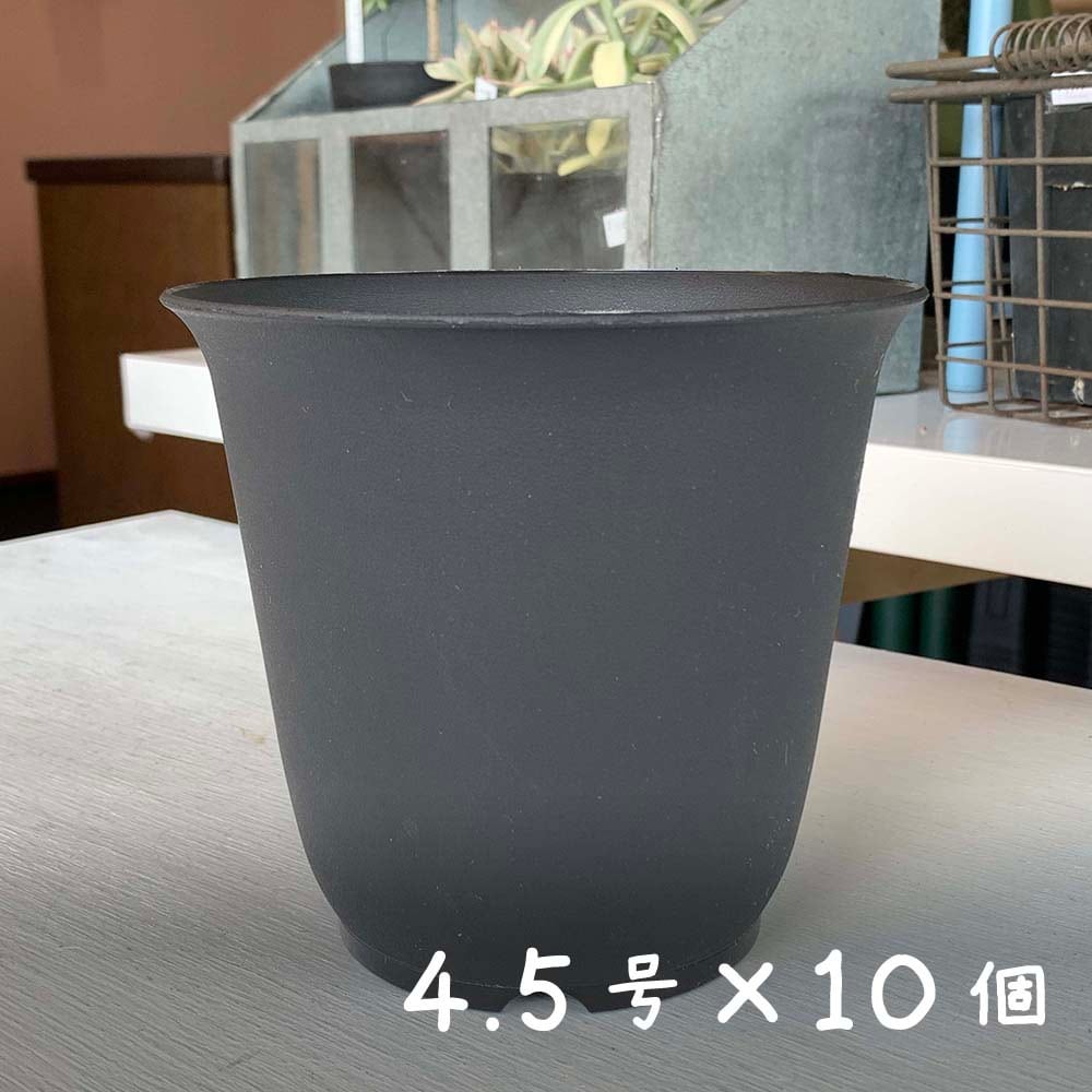10個セット】プラスチック鉢 Bo 4.5号 (ブラック/黒) Botanique(ボタニーク)