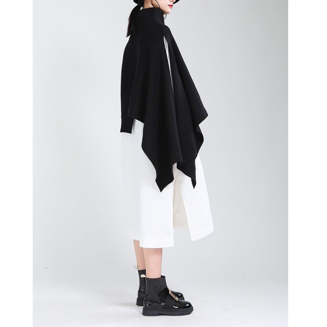 Asymmetry shawl sweater【2color】 C0380