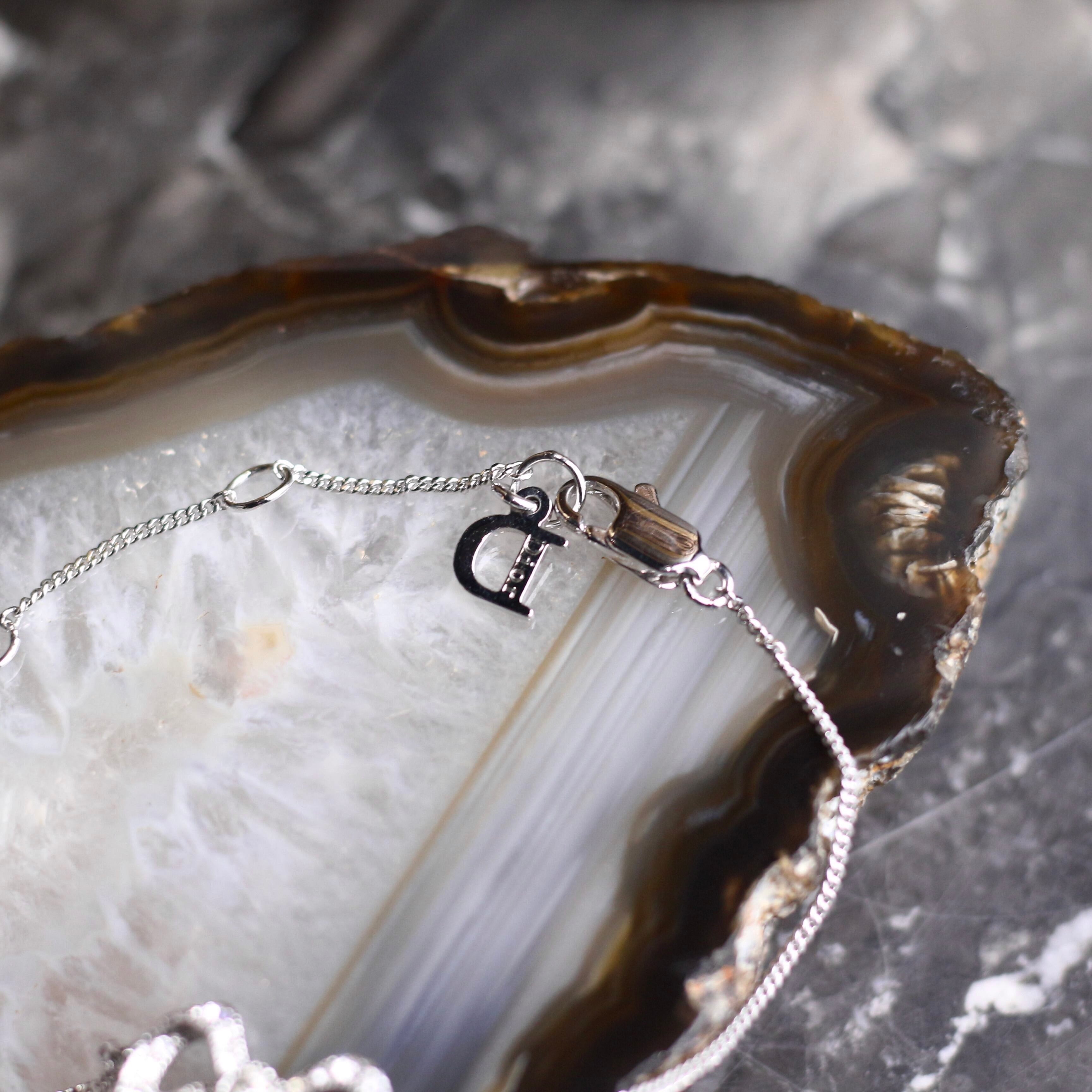 Christian Dior LOGO TEAR DROP RIBBON DESIGN CHAIN BRACELET