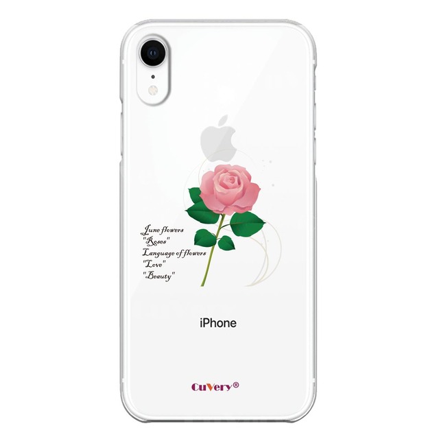 即納 Iphone Xr ハードケース お洒落 花 バラ 透明 大人お洒落 可愛い クリア ケース 誕生花 薔薇 花言葉 付き 人気 花柄 硬い クリアケース スマホケースと雑貨の店 Happy Hit