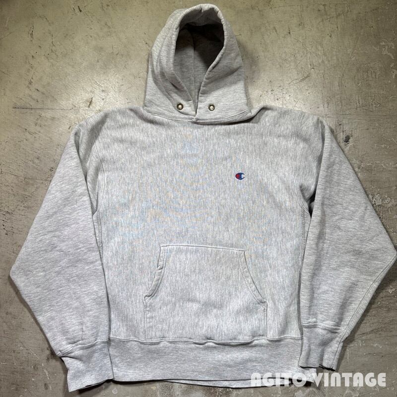80's Champion チャンピオン リバースウィーブパーカー 目付き グレー