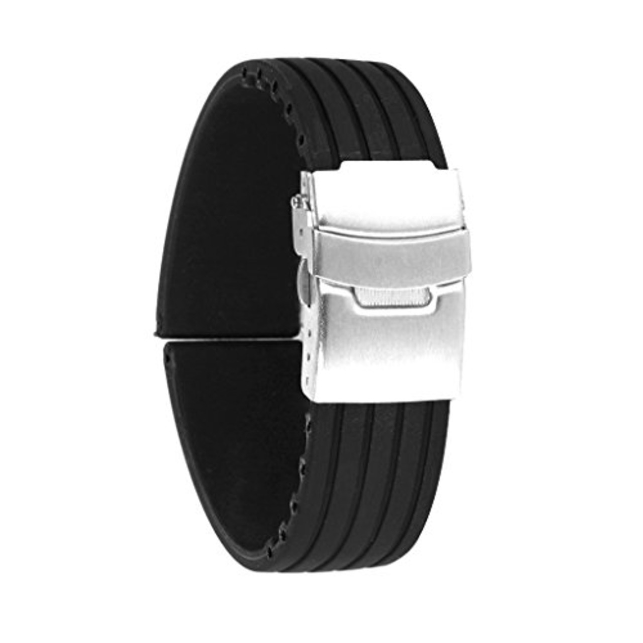 ジェネリック 時計バンド 交換ベルトシリコーンゴム 腕時計ストラップ 20mm ブラック