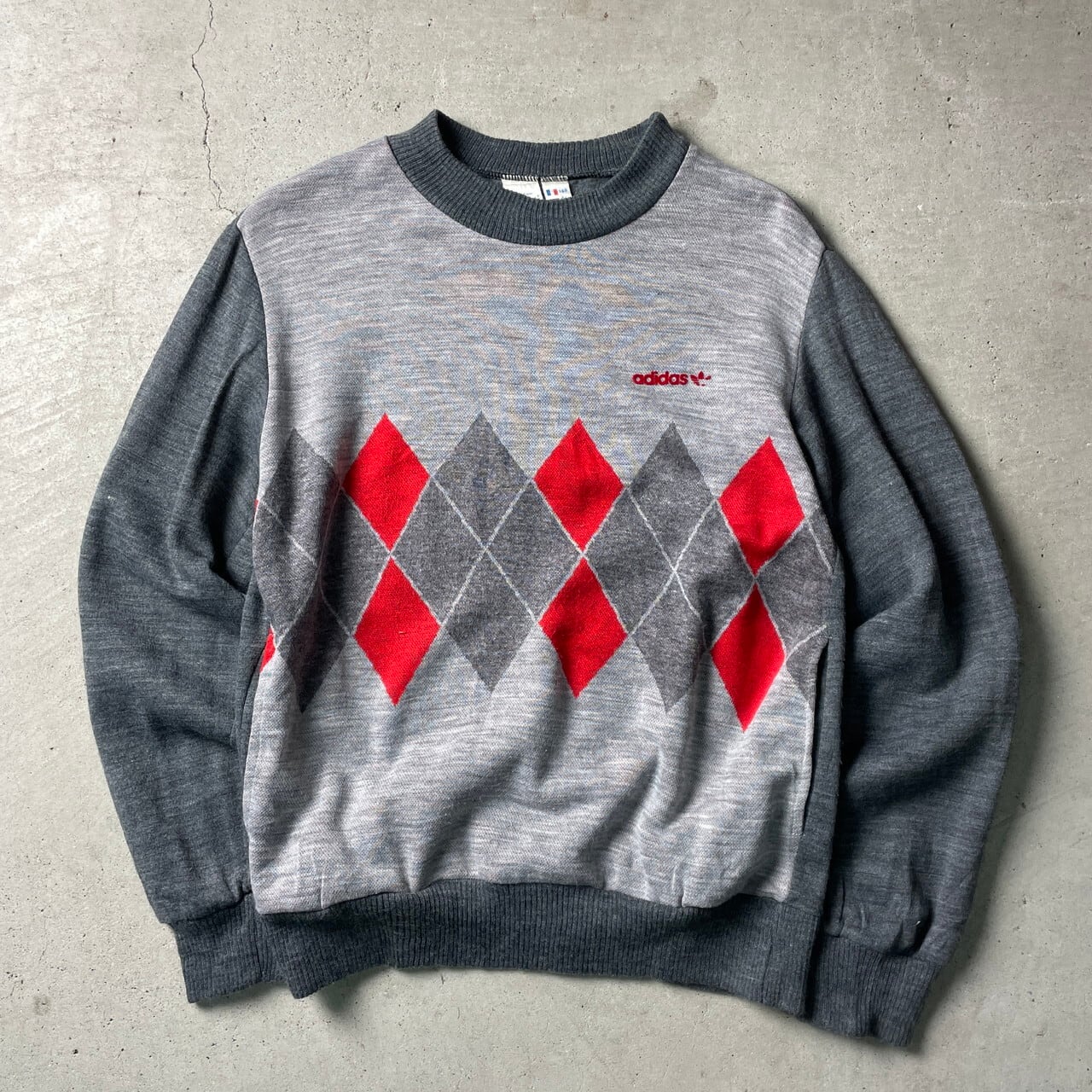70年代 フランス製 adidas アディダス VENTEX社製 アーガイル柄 