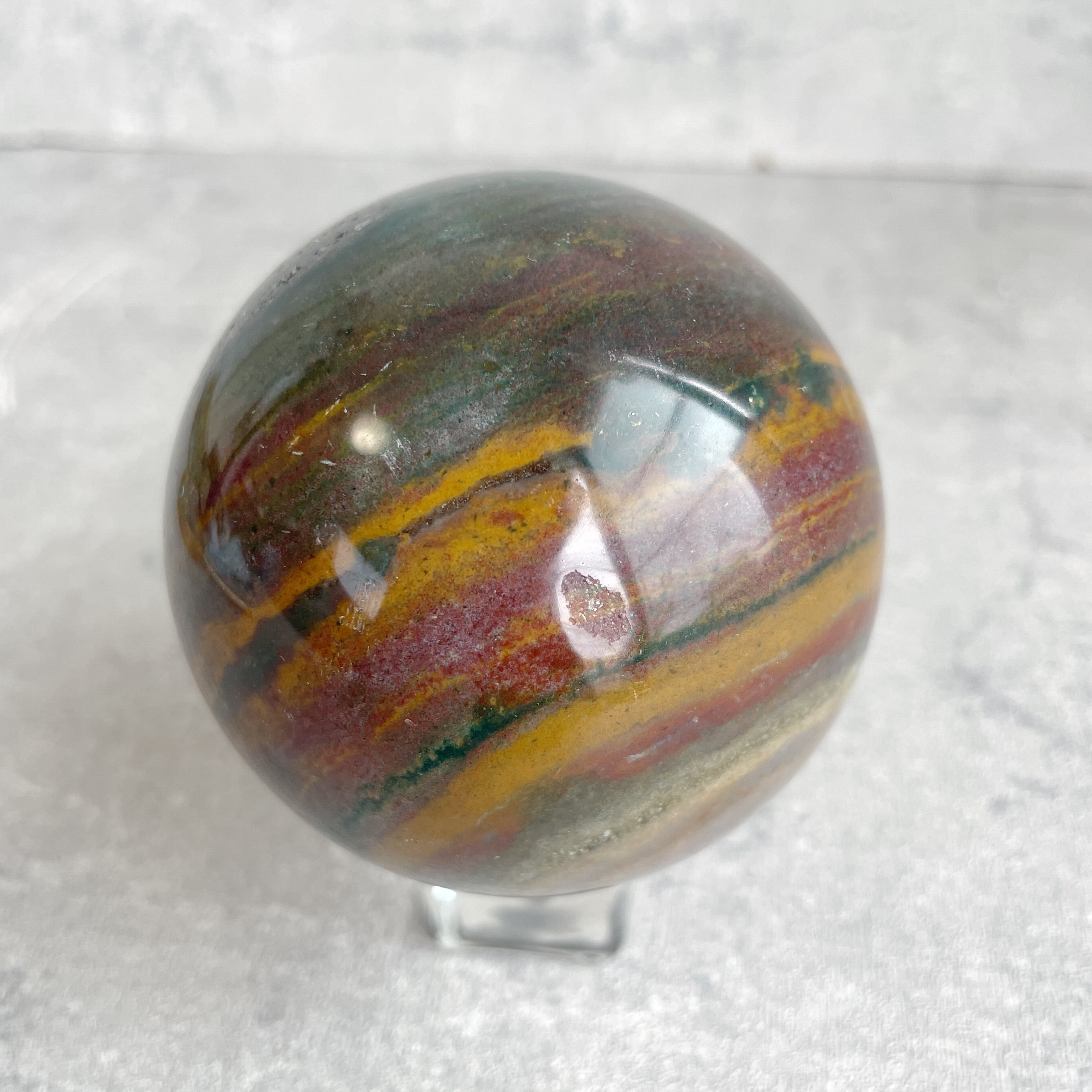 オーシャンジャスパー 湖模様 パワーストーン 天然石スフィア ジオード ラッキー オーシャンジャスパー 湖模様 パワーストーン 天然石スフィア