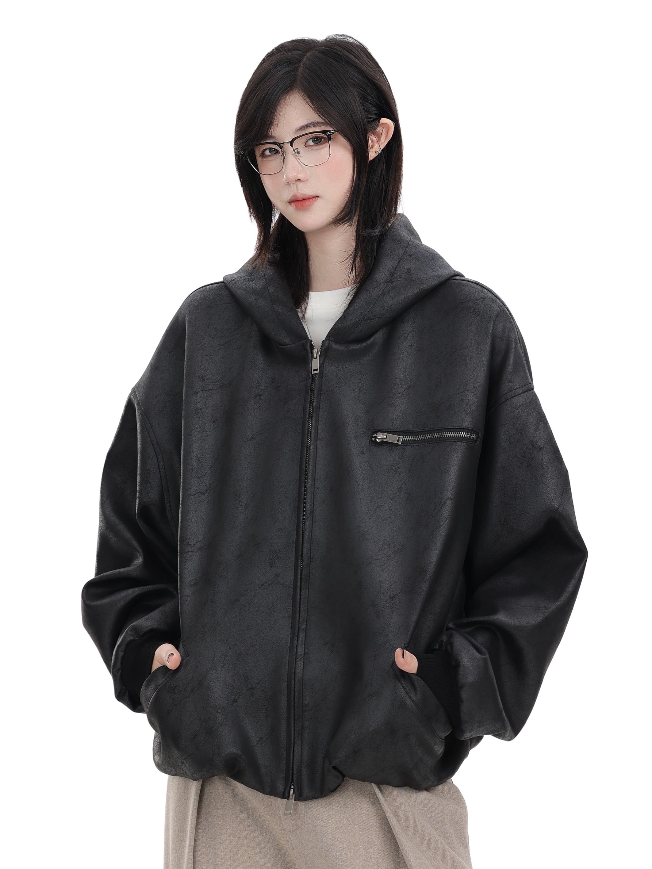 フェイクレザーオーバーサイズジャケット / Fake Leather Oversize Jacket