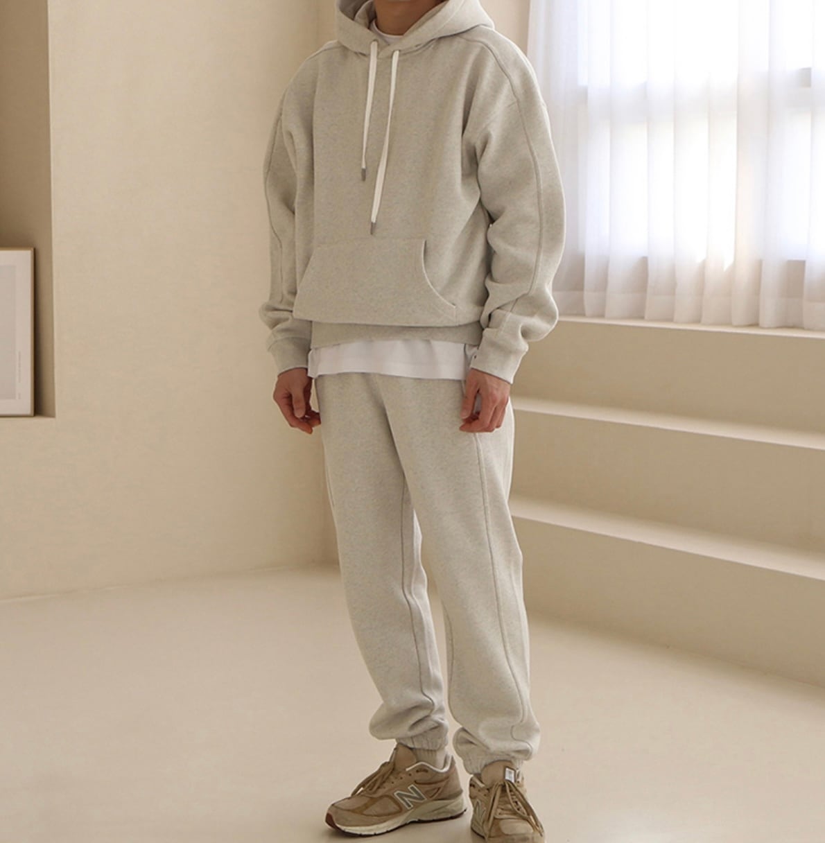 高級感あるしっかり生地)ラグジュアリースウェットセットアップ 4色