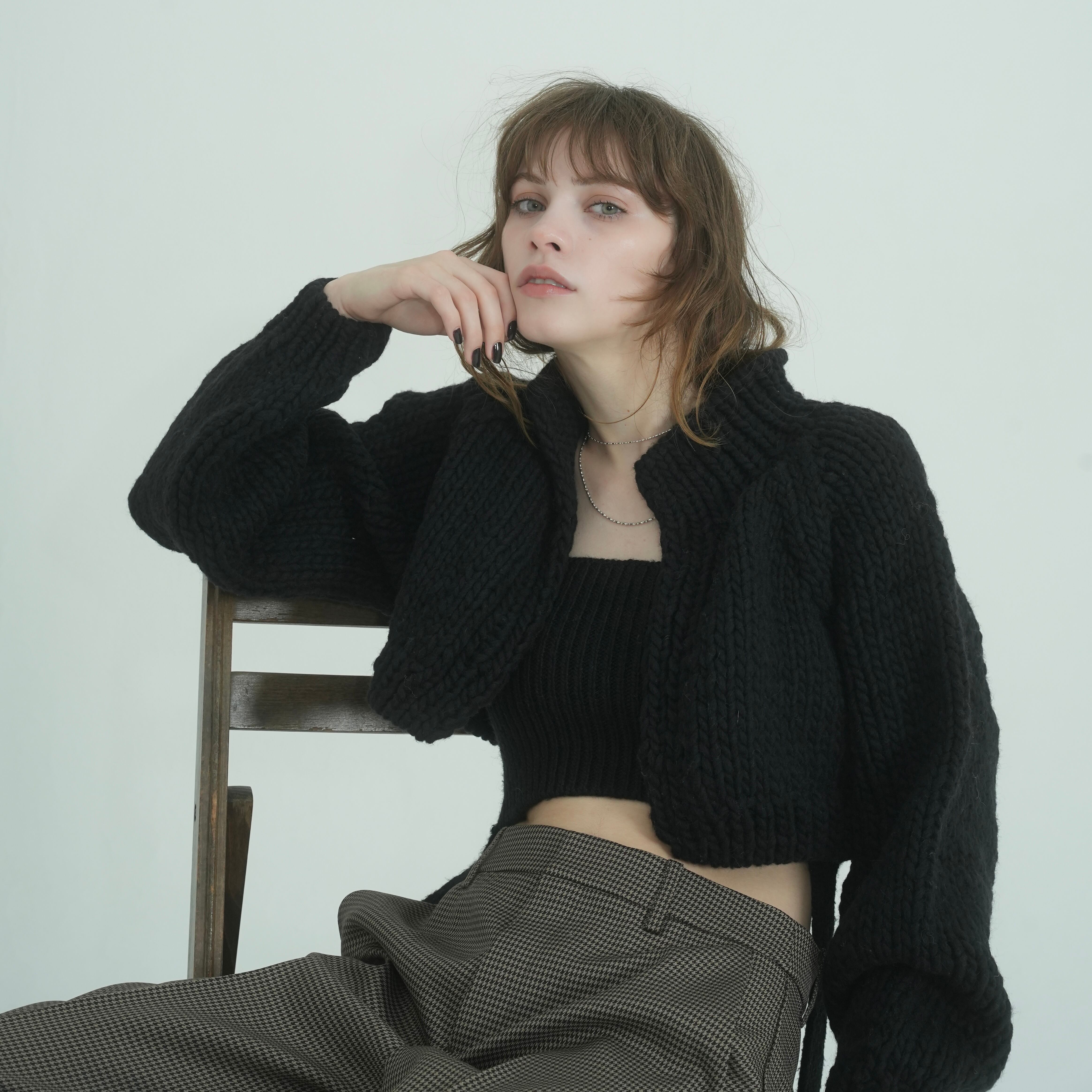 【quui】marble knit cardigan ブラック quūi