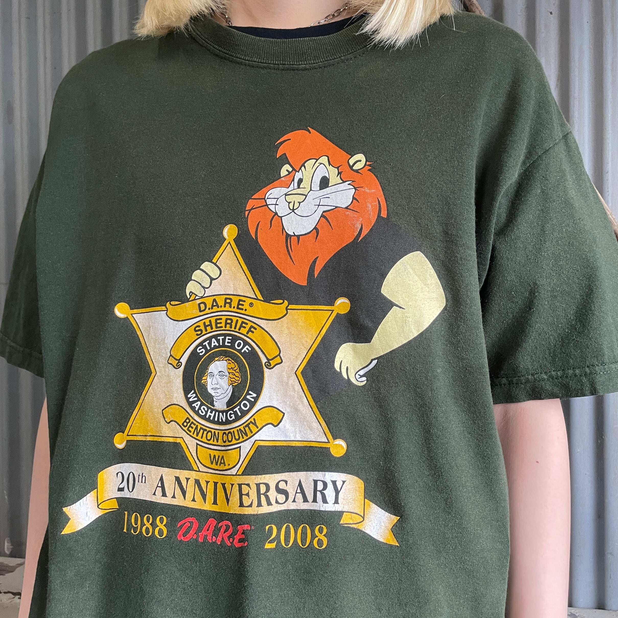 80年代 MY SHIRT D.A.R.E. 薬物乱用予防教育 プリントTシャツ USA製 メンズM ヴィンテージ /eaa351243